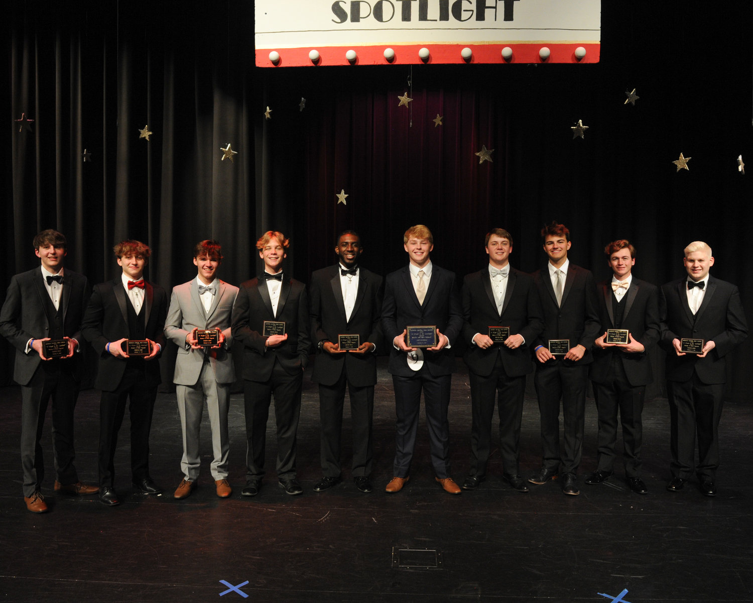 Madison Central High School hosted its annual Beauty and Beau pageant the week of February 8. Friday, February 12 was senior night. Pictured are the beau winners. Left to right are beaus Walker Rogillio, Christian Contreras, Joe Gallaspy, Rob Embry, Carl White, most handsome Chandler Welgos, beaus Harrison Bruce, John Henson, Robert Tickner and Cameron Duncan.
